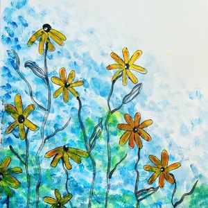 COPY - Flower painting acrylic paint wall decor
